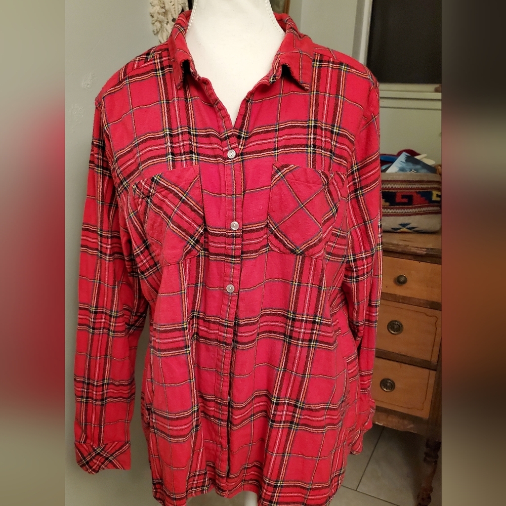 Croft & Barrow Red Plaid Shirt
